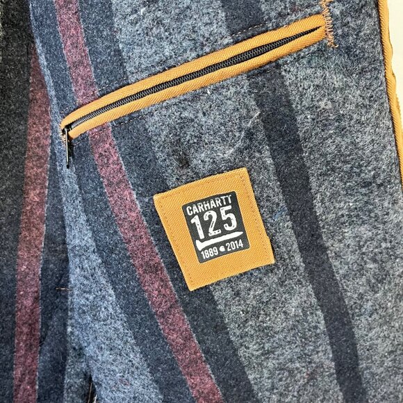 Carhartt Blanket Lined Detroit J001 Jacket Sz Large Shipyard Patch Union USA - Picture 8 of 16